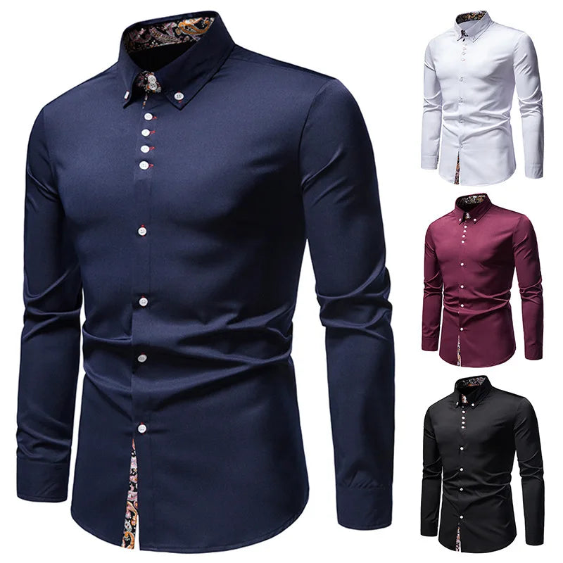 Guy – Slim Fit Paisley Print Long Sleeve Shirt