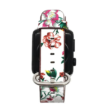 Kathleen – Women's Colorful Floral Vegan Leather Strap for Apple Watch