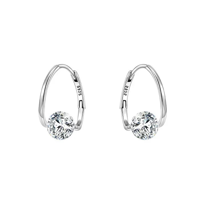 Francesca – Women's Sterling Silver Geometric Zircon Earrings