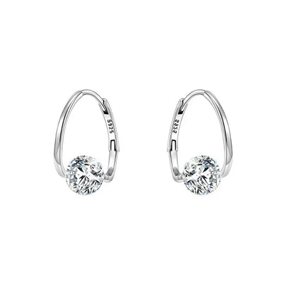 Francesca – Women's Sterling Silver Geometric Zircon Earrings