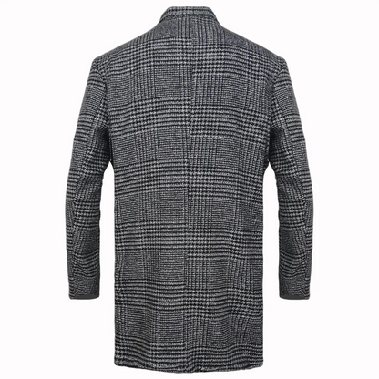 Felix – Men's Wool Coat with Striped Turndown Collar