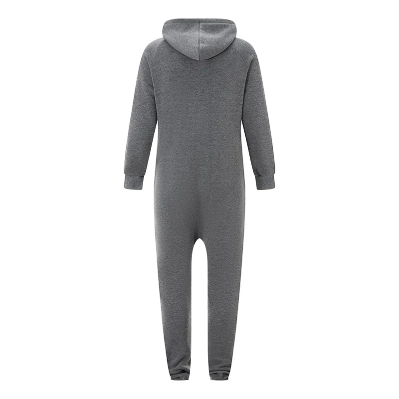 Danny – Men's Hooded Fleece Jumpsuit with Kangaroo Pockets