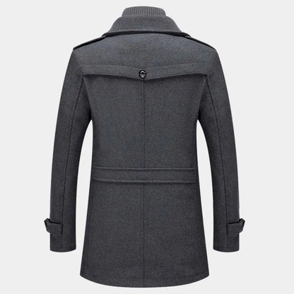 Francis – Casual Men's Overcoat with Zipper and Buttons