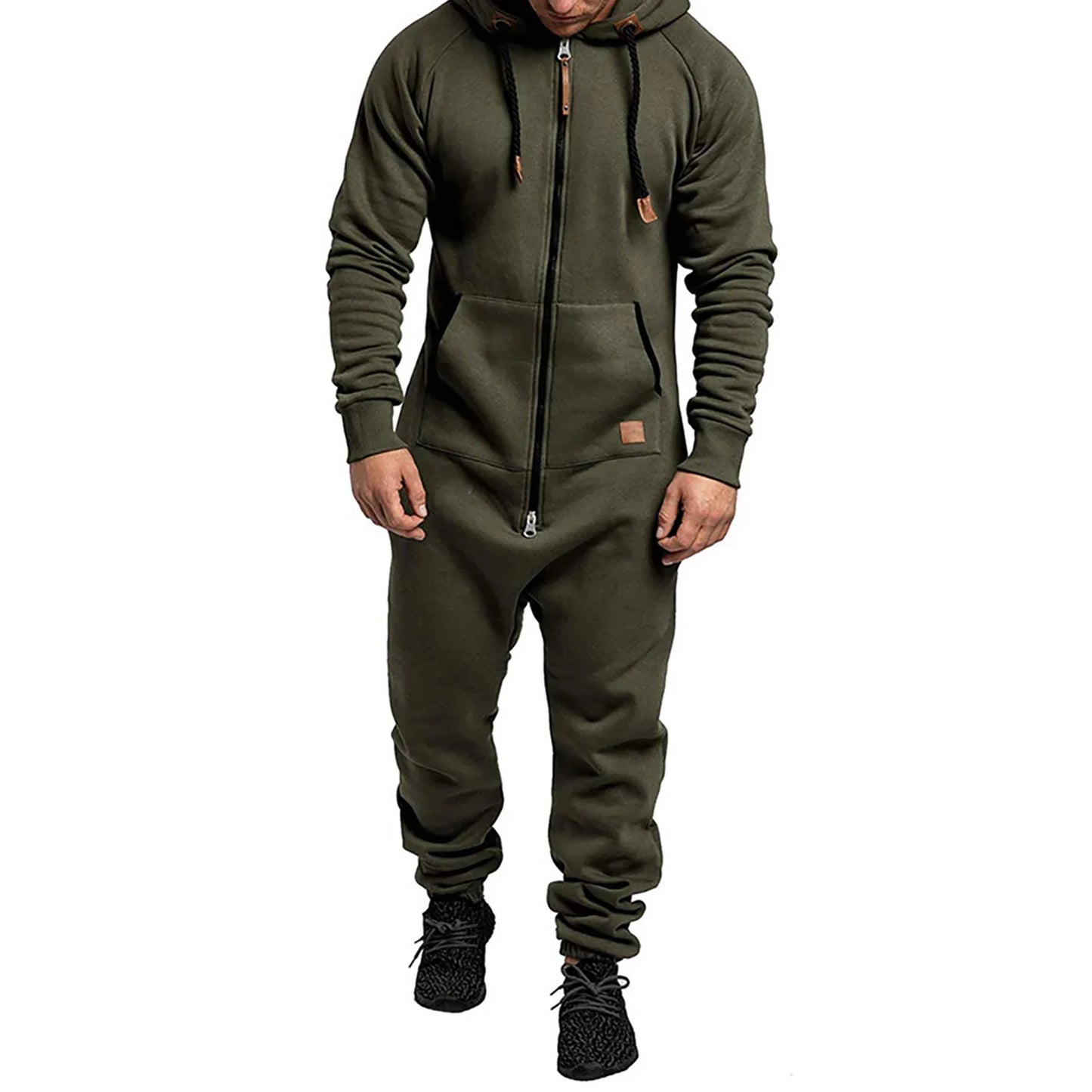 Danny – Men's Hooded Fleece Jumpsuit with Kangaroo Pockets