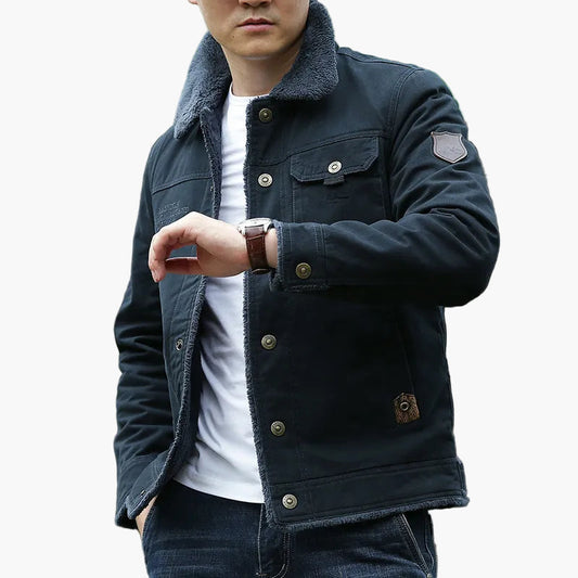 Men's Casual Outdoor Sherpa Collar Button-Up Jacket - Modern Urban Style