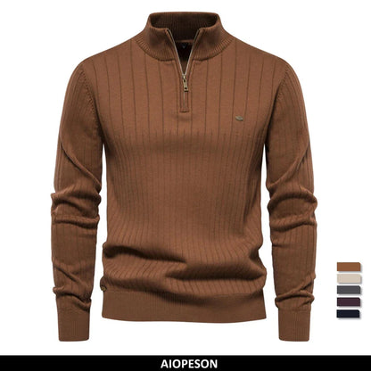 Damon – Men's Zippered Pullover Sweater