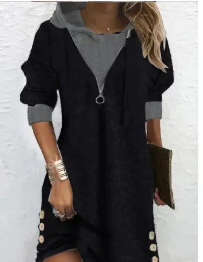 Chelsea – Women's Patchwork Hoodie Dress