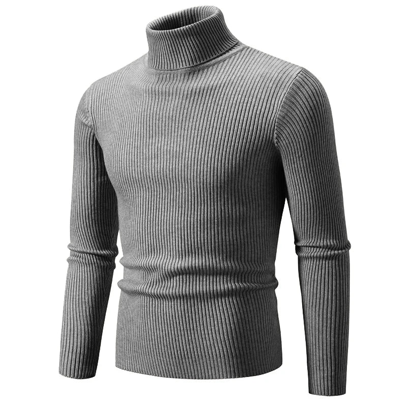 Damien – Men's Warm Striped Turtleneck Pullover