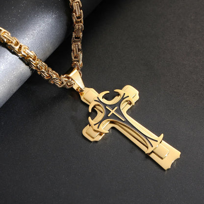 Simon – Men's Golden Byzantine Cross Pendant