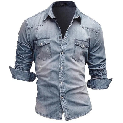 Matthew – Men's Long Sleeve Denim T-Shirt