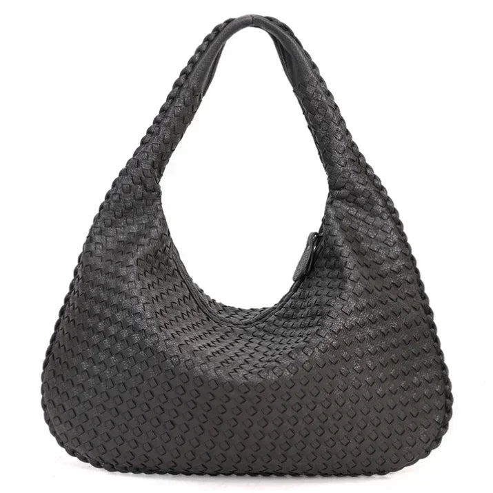 Esme – Women's Woven Vegan Leather Shoulder Tote