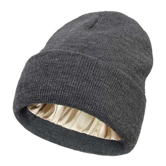 Alison – Women's Fluffy Knit Beanie with Satin Lining