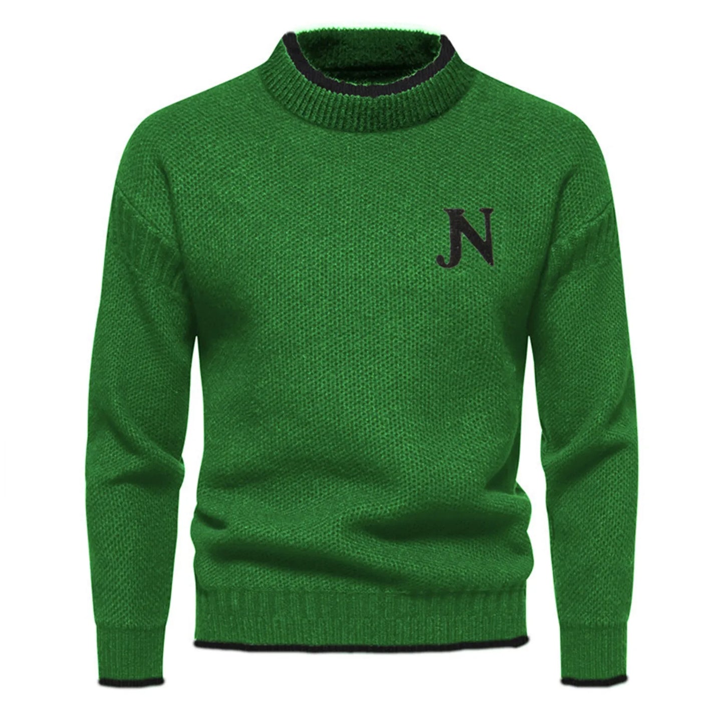 Conrad – Men's Textured Knit Sweater with Embroidered Letter