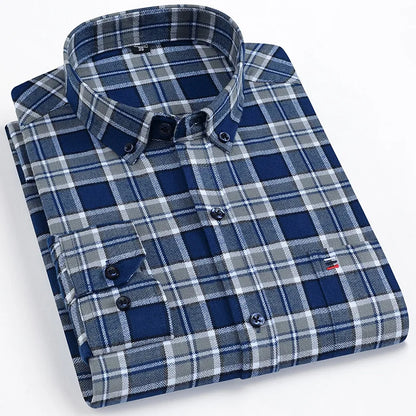 Martin – Men's Non-Iron Checked Wool Cotton Shirt