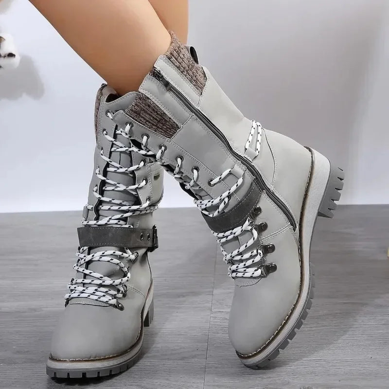 Kathryn – Women's Casual Outdoor Mid-Calf Boots with Block Heel