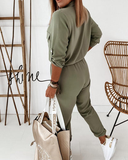Women's Casual Utility Jumpsuit - Relaxed Fit Everyday Style