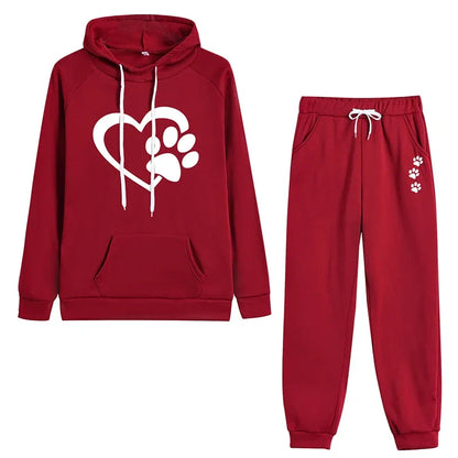 Catherine – Women's Cartoon Print Hoodie and Sweatpants Set