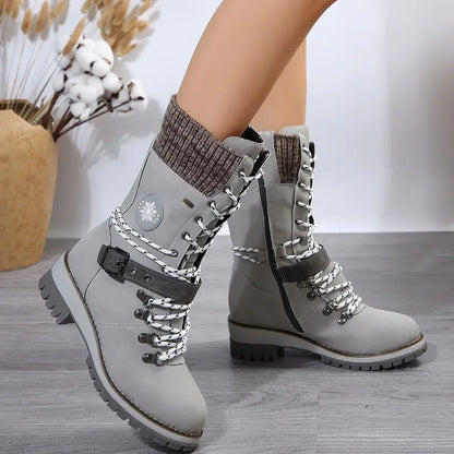 Kathryn – Women's Casual Outdoor Mid-Calf Boots with Block Heel