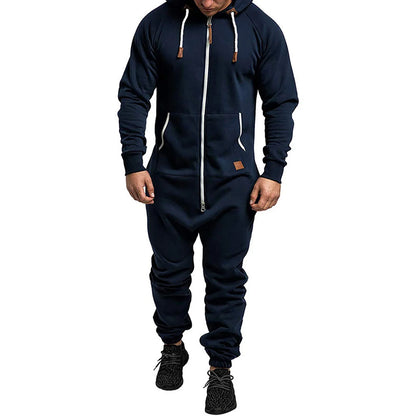 Danny – Men's Hooded Fleece Jumpsuit with Kangaroo Pockets