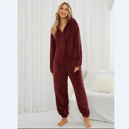 Deborah – Cozy & Elegant Women's Hooded Onesie Pajamas