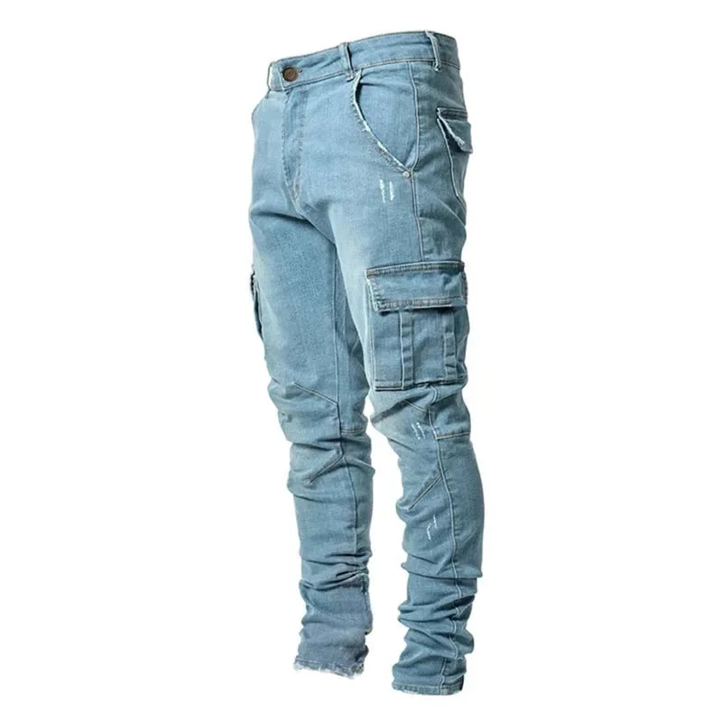 Tristan – Men's Slim Denim Cargo Pants