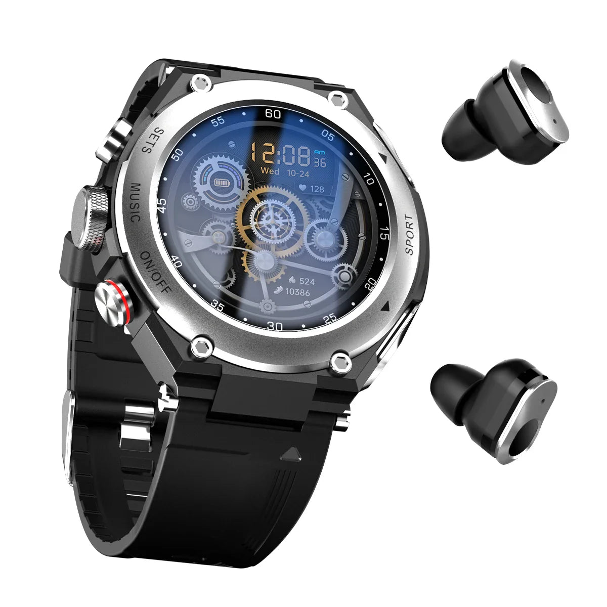 Gordon – Men's SmartWatch with Earbuds and Fitness Tracker