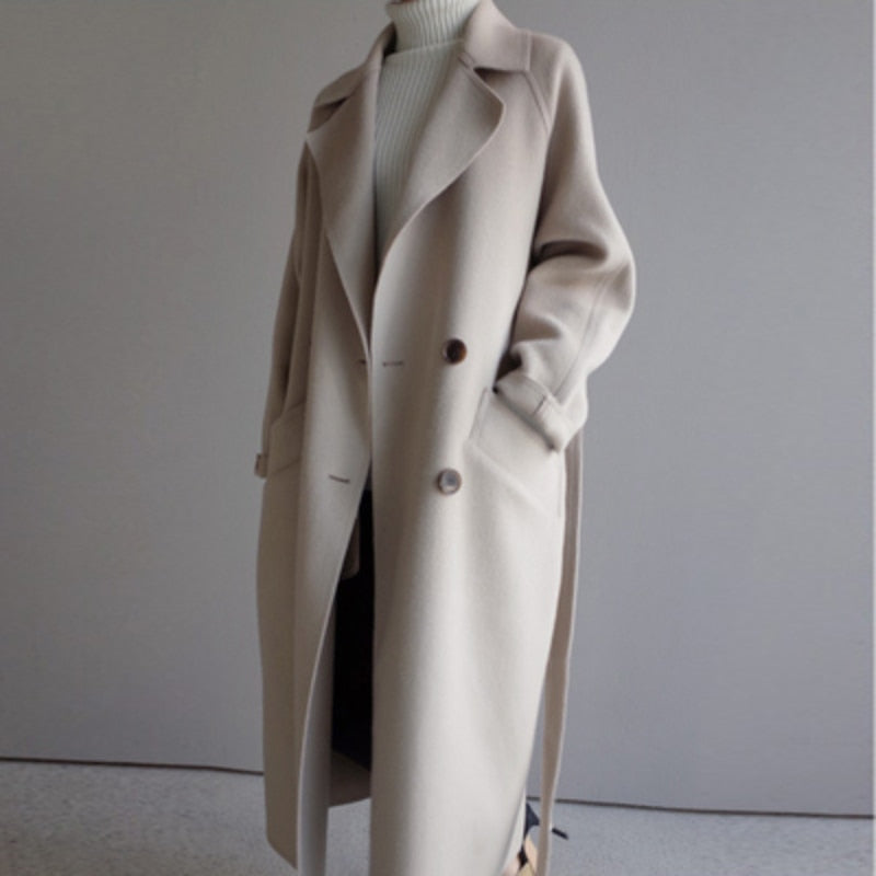 Katy – Women's Elegant Long Vegan Wool Winter Coat