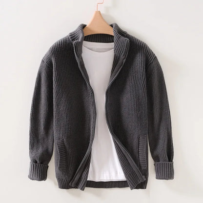 Albert – Men's High Neck Zipper Cardigan