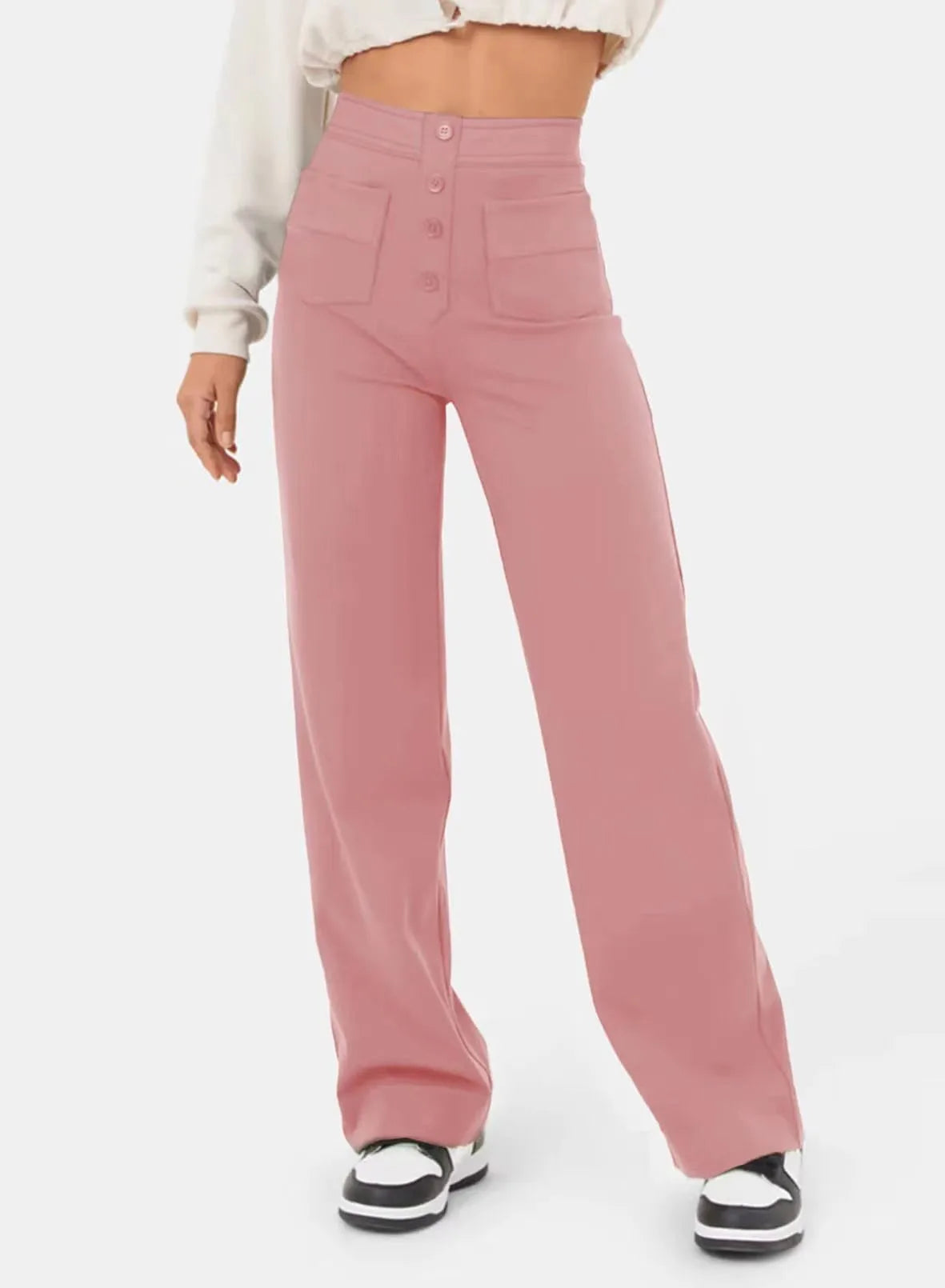 Marie – Women's High-waisted Straight-leg Pants