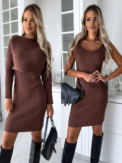 Jasmine – Elegant Two-Piece Dress and Sweater Set