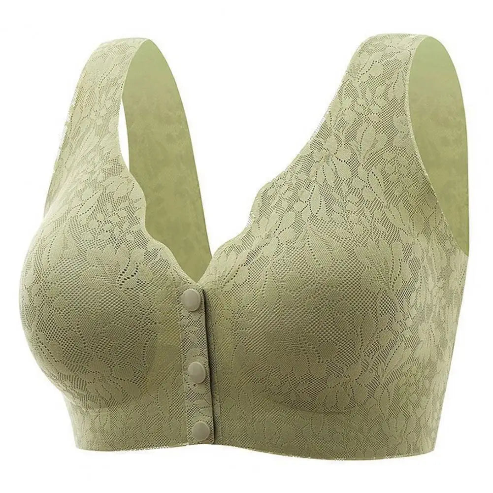 Joan – Women's Front Closure Lace Bra with Wide Straps