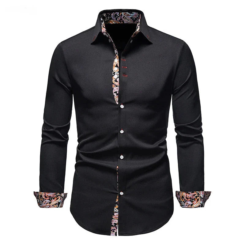 Guy – Slim Fit Paisley Print Long Sleeve Shirt