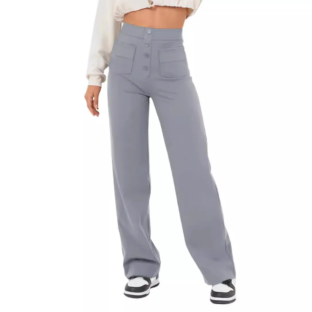 Marie – Women's High-waisted Straight-leg Pants