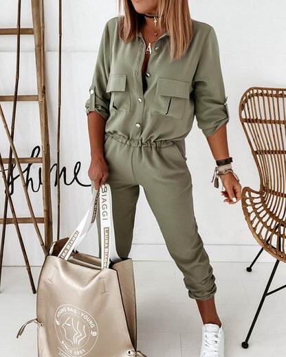 Women's Casual Utility Jumpsuit - Relaxed Fit Everyday Style