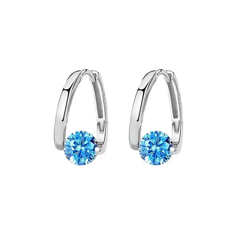 Francesca – Women's Sterling Silver Geometric Zircon Earrings