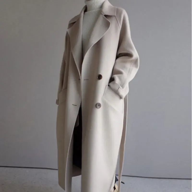 Sara – Women's Korean Style Wool Coat