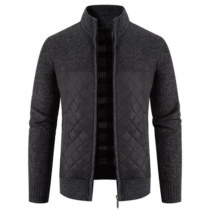 Colin – Men's High Collar Zipper Jacket with Solid Look