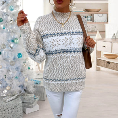 Heidi – Women's Vintage Snowflake Turtleneck Sweater