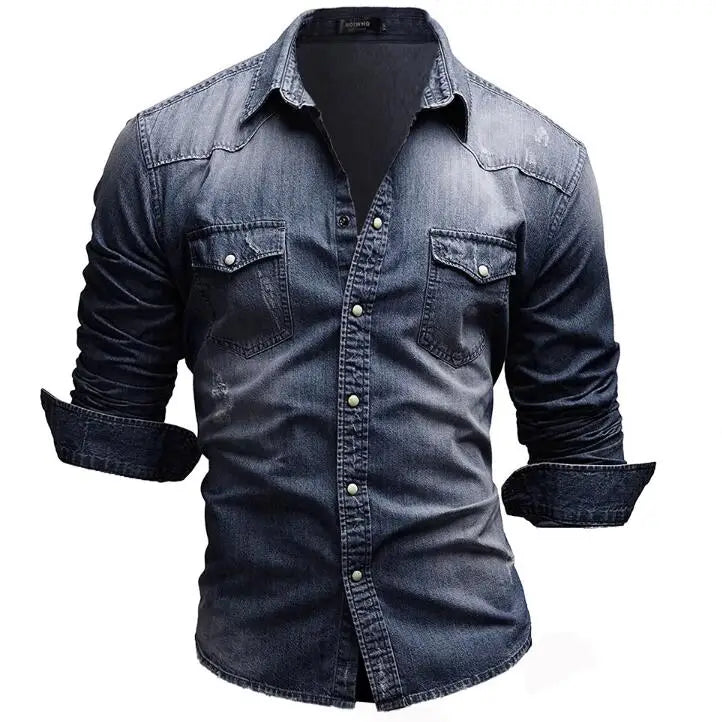 Matthew – Men's Long Sleeve Denim T-Shirt