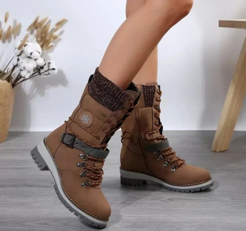 Kathryn – Women's Casual Outdoor Mid-Calf Boots with Block Heel