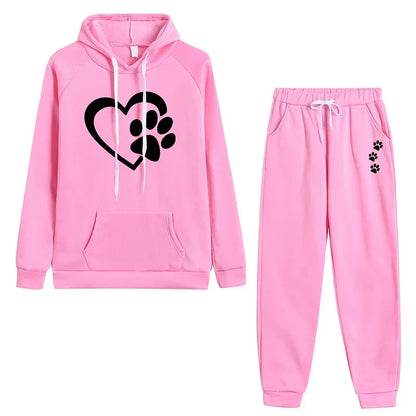 Catherine – Women's Cartoon Print Hoodie and Sweatpants Set