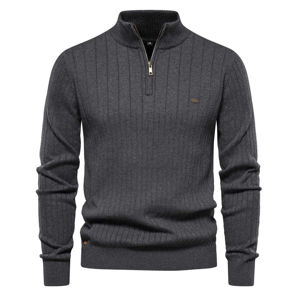 Damon – Men's Zippered Pullover Sweater