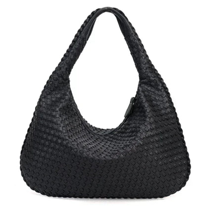 Esme – Women's Woven Vegan Leather Shoulder Tote