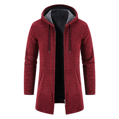 Frank – Men's Winter Long Coat with Windbreaker and Hoodie