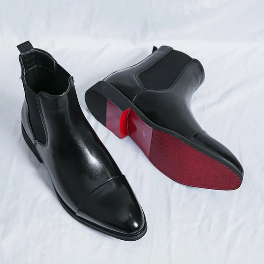 Joel – Men's Handmade Chelsea Boots with Red Soles