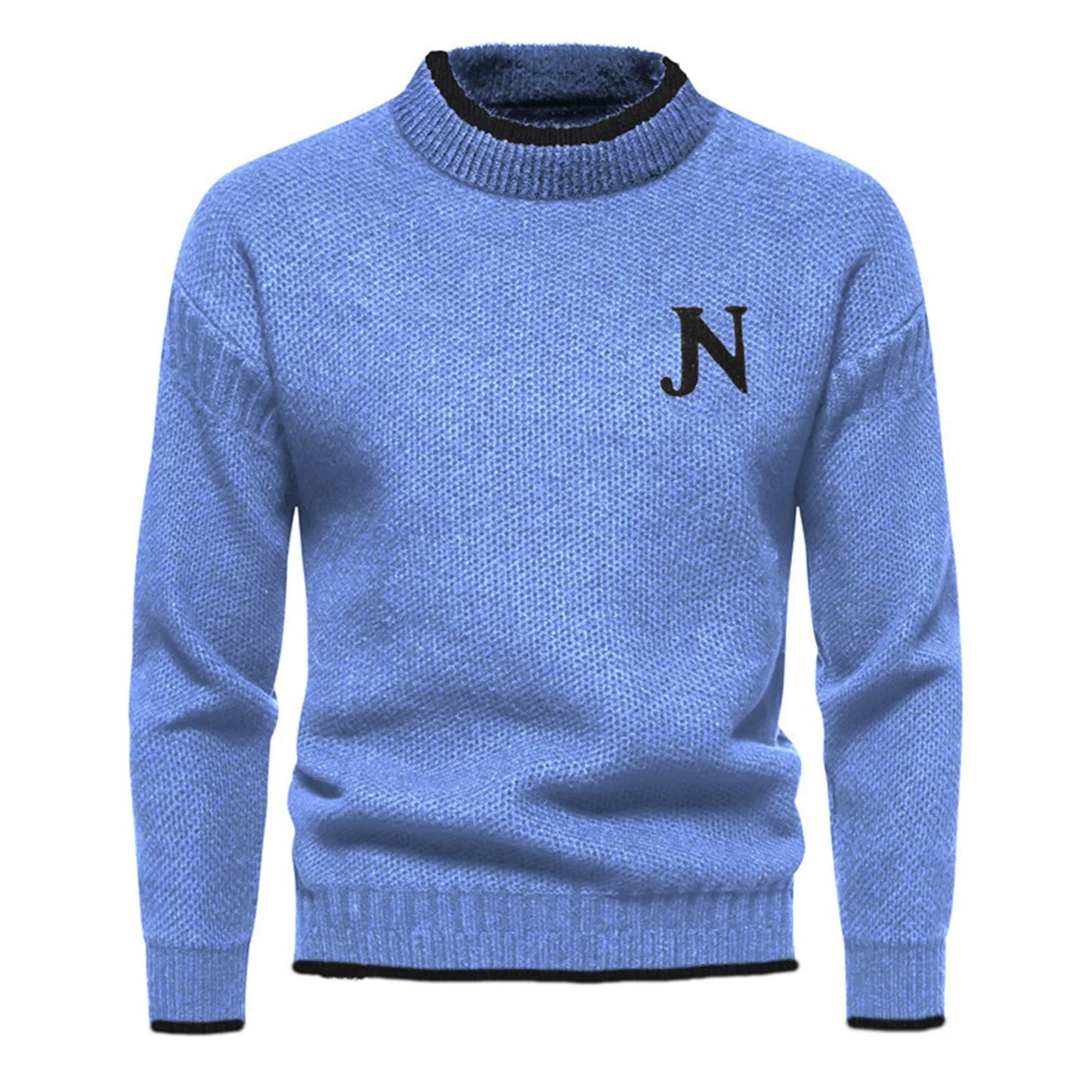 Conrad – Men's Textured Knit Sweater with Embroidered Letter