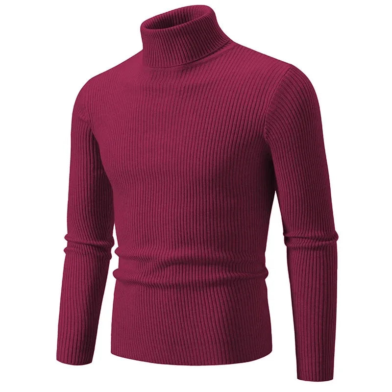 Damien – Men's Warm Striped Turtleneck Pullover