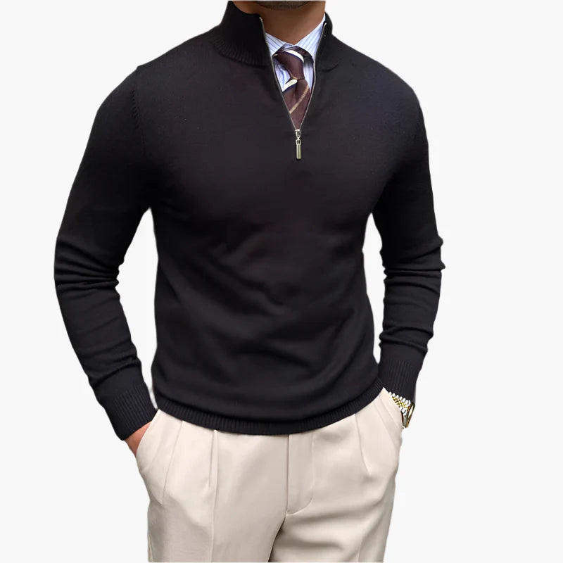 Men's Half-Zip Pullover Sweater – Modern Business Casual Style
