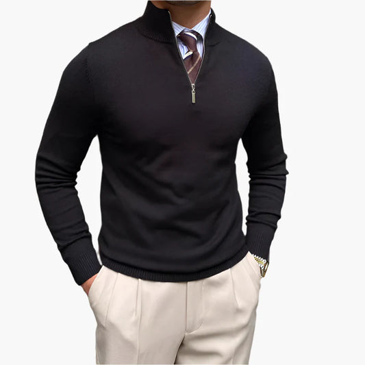 Men's Half-Zip Pullover Sweater – Modern Business Casual Style