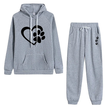 Catherine – Women's Cartoon Print Hoodie and Sweatpants Set